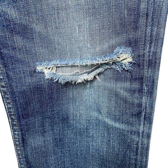 BONOBOS Men's Jeans 31x30 Straight Leg Medium Wash Blue Denim Distressed - Picture 7 of 13